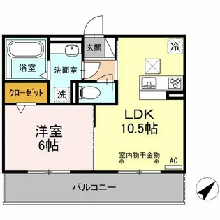 クレール A棟【1階】の間取り