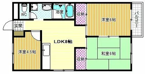コーポ柏原【3階】の間取り