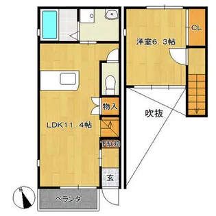 プレジールB棟【1階】の間取り