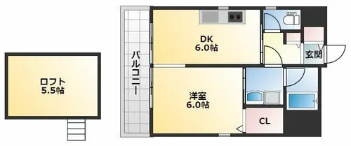 f-cube 1st Toyonaka【5階】の間取り