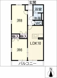 ヴィラ ブルーノ【2階】の間取り