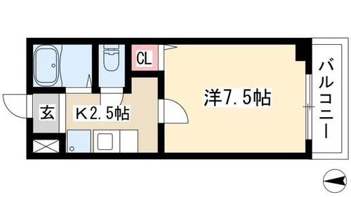 ディアコート鶴舞【102号室】の間取り
