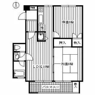 山添マンション【1階】の間取り
