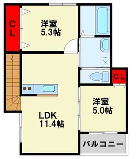 スプリング沖田【202号室】の間取り