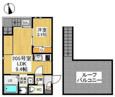 愛知県名古屋市瑞穂区内浜町【アパート】の間取り