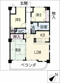 カネロク竜美丘【7階】の間取り