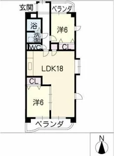 ピアレス高畑【3階】の間取り