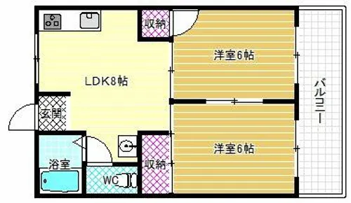恵我之荘第一コーポラス【2階】の間取り
