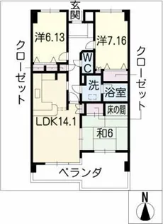 ダイアパレス本山【4階】の間取り