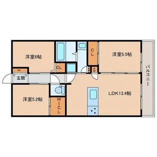 アルファステイツ城乾南新在家【204号室】の間取り