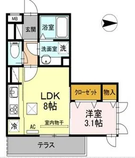 愛知県名古屋市西区上名古屋3丁目【アパート】の間取り