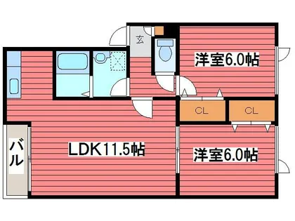 アイリス【2階】の間取り
