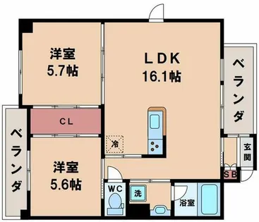 ベルクール公園南【4階】の間取り