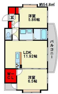 サンシャインⅡ【201号室】の間取り