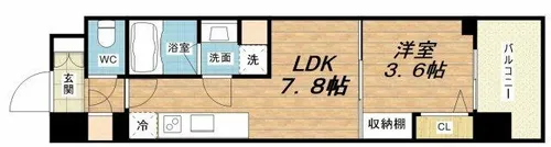 アーバネックス難波WEST【11階】の間取り