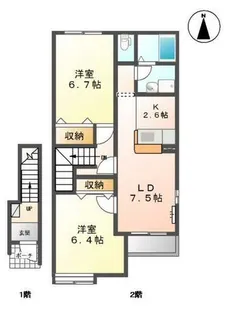 グランベルI【2階】の間取り
