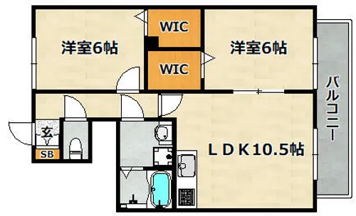 フレッツァ神戸山田B棟【111号室】の間取り