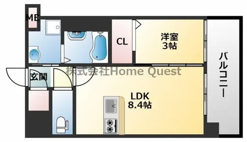 Luxe布施北Ⅲ【13階】の間取り
