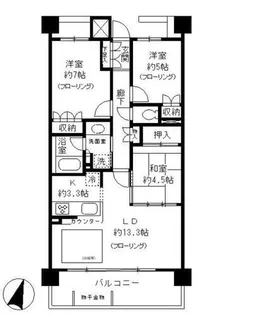 東山公園レジデンス【2階】の間取り