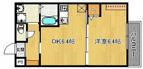 エントランスライフ宝ヶ池【201号室】の間取り