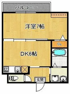 エントランスライフ宝ヶ池【303号室】の間取り