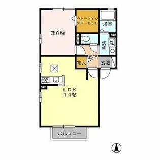 プルミエD【1階】の間取り