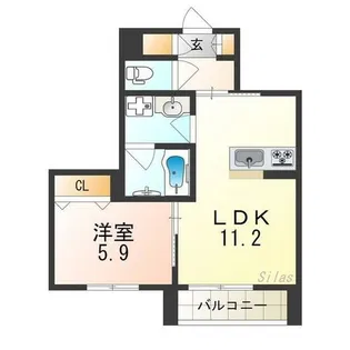 HARUなかもず【1階】の間取り