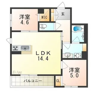 HARUなかもず【2階】の間取り