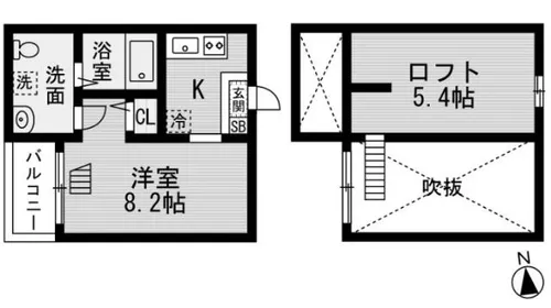ROROつゆはし【2階】の間取り
