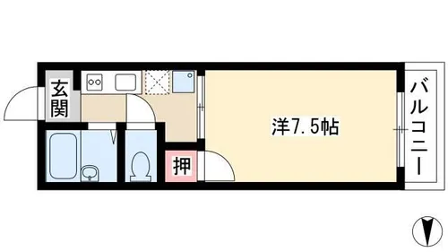 サンリバーかわきん【105号室】の間取り