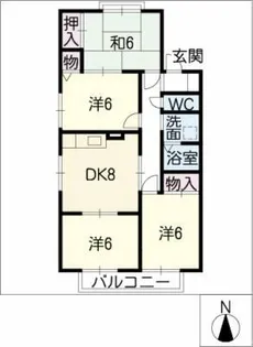 ヤマニ弥生ハイツB棟【1階】の間取り