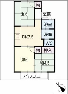 サニーサイドコーポ外堀【2階】の間取り