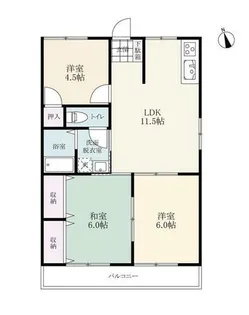 クオリティ広川 B棟【201号室】の間取り