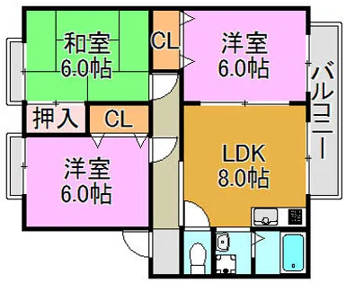 サンビレッジ東大阪【2階】の間取り