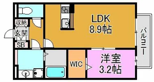 グレイス奥林 A棟・B棟【1階】の間取り