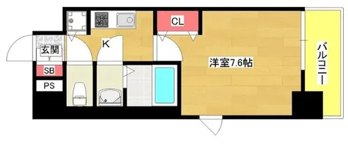 セオリー大阪リバークロス【5階】の間取り