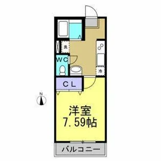 グローバルJ【208号室】の間取り