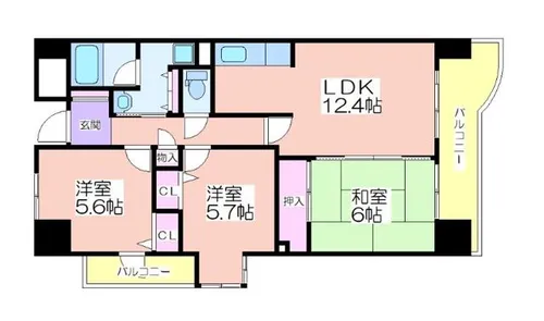 グランデージ住之江【10階】の間取り
