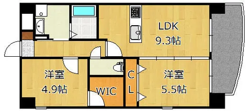 ザ.ヒルズ戸畑【0303号室】の間取り