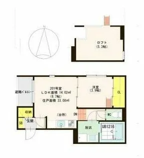 クレスト高畑【201号室】の間取り