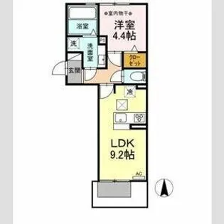 カサグランデ松下【1階】の間取り