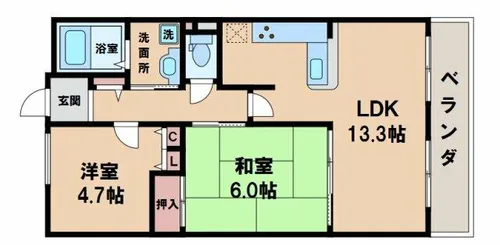 ユニライフ阿倍野昭和町【9階】の間取り