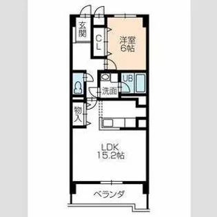 リベルテONE【206号室】の間取り