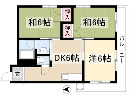 コーポやすり苑【307号室】の間取り