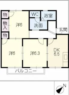 フェニックスKAWAI A棟【2階】の間取り