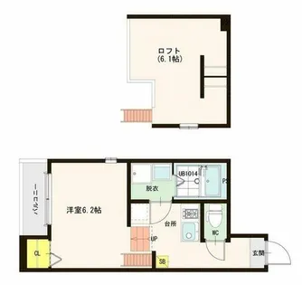 ハーモニーテラス平野【1階】の間取り