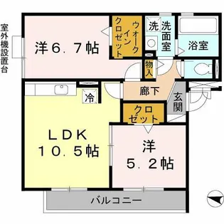 セジュールピア【2階】の間取り