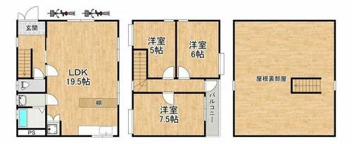 大阪府堺市東区日置荘西町1丁【一戸建】の間取り