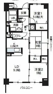 レシェンテオクノ【7階】の間取り