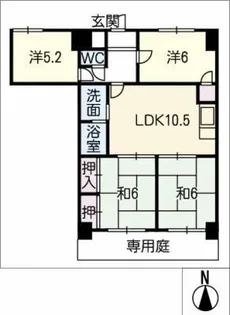 サン・ラブール【1階】の間取り